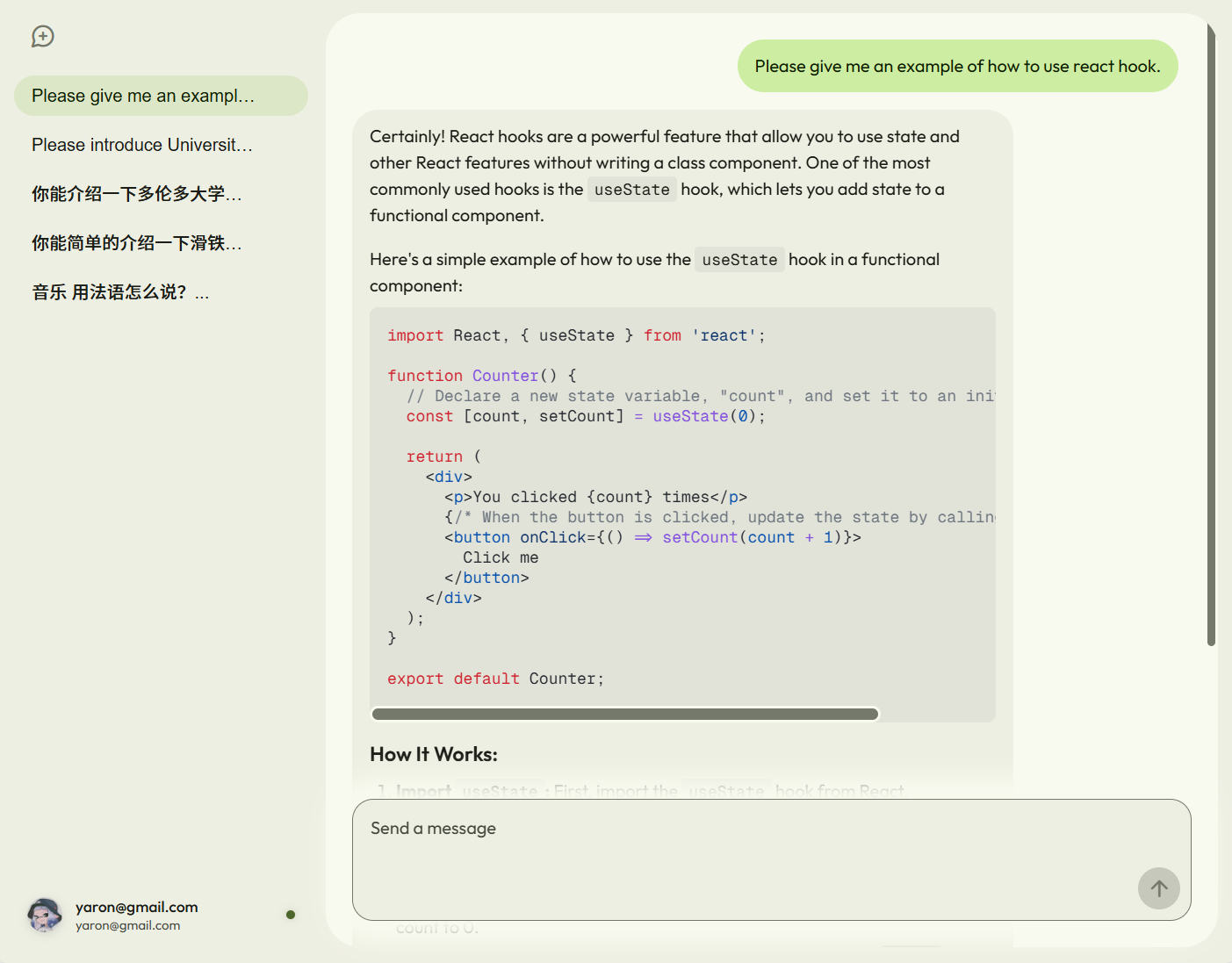 illico - FullStack Chatbot showcase 1